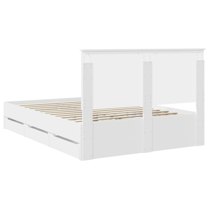 Cadru de pat cu sertar Alb 160 x 200 cm Lemn Ingineresc - WALTI WALTI