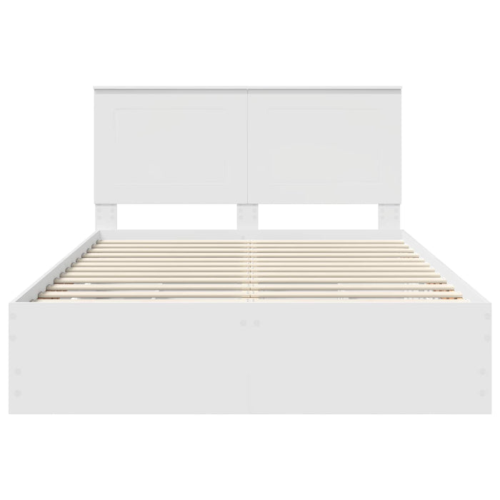Cadru de pat cu sertar Alb 150 x 200 cm Lemn Ingineresc - WALTI WALTI