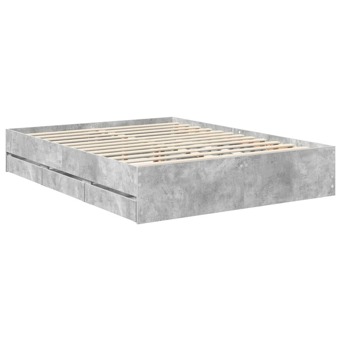 Cadru de pat Gri din beton 150 x 200 cm Lemn Ingineresc - WALTI WALTI