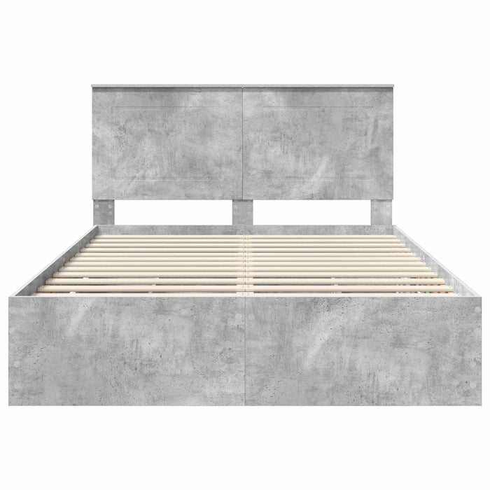 Cadru de pat Gri din beton 150 x 200 cm Lemn Ingineresc - WALTI WALTI