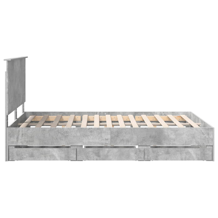 Cadru de pat Gri din beton 150 x 200 cm Lemn Ingineresc - WALTI WALTI