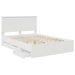 Cadru de pat cu sertar Alb 140 x 190 cm Lemn Ingineresc - WALTI WALTI