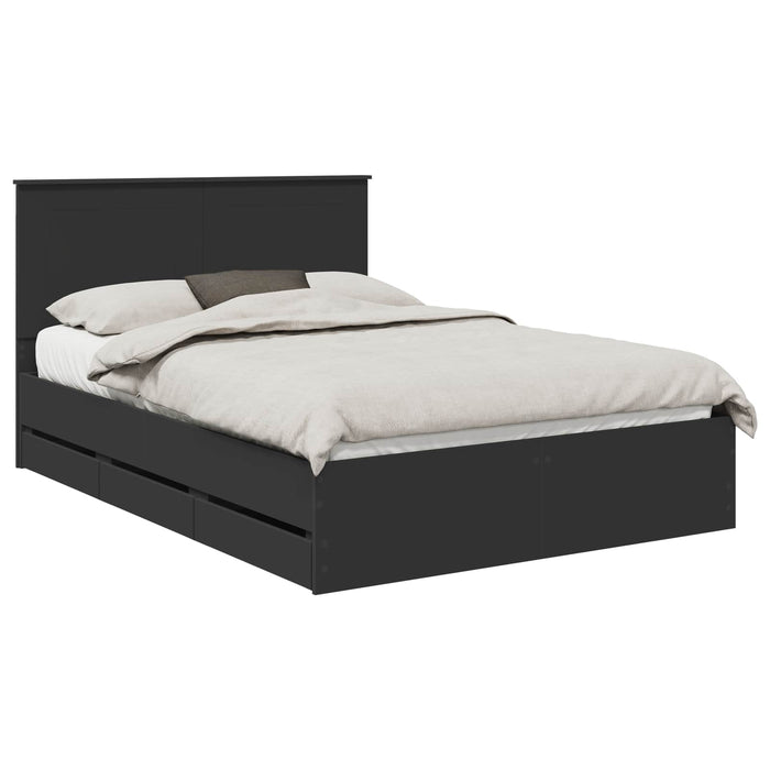 Cadru de pat cu sertar Negru 140 x 190 cm Lemn Ingineresc - WALTI WALTI