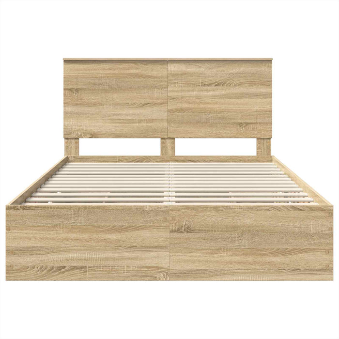 Cadru de pat Stejar Sonoma 140 x 190 cm Lemn Ingineresc WALTI