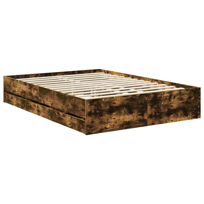 Cadru de pat Stejar fumuriu 135 x 190 cm Lemn Ingineresc - WALTI WALTI