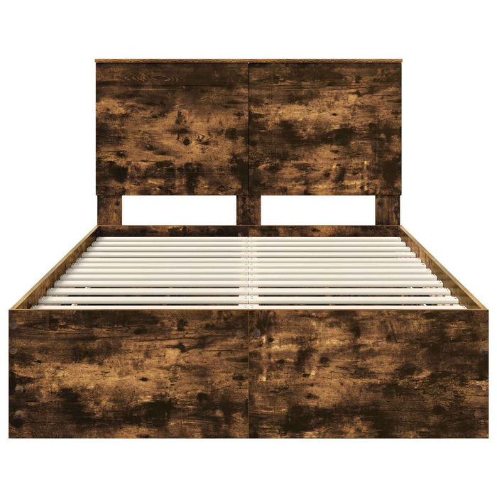 Cadru de pat Stejar fumuriu 135 x 190 cm Lemn Ingineresc - WALTI WALTI