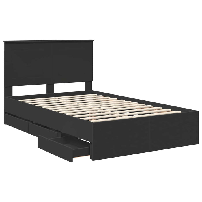Cadru de pat cu sertar Negru 120 x 190 cm Lemn Ingineresc WALTI