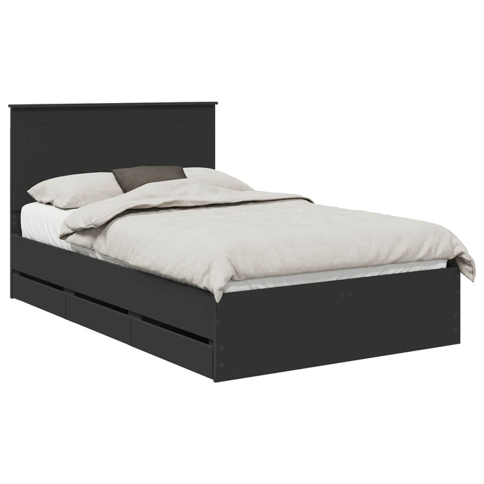 Cadru de pat cu sertar Negru 120 x 200 cm Lemn Ingineresc - WALTI WALTI