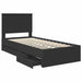 Cadru de pat cu sertar Negru 100 x 200 cm Lemn Ingineresc - WALTI WALTI
