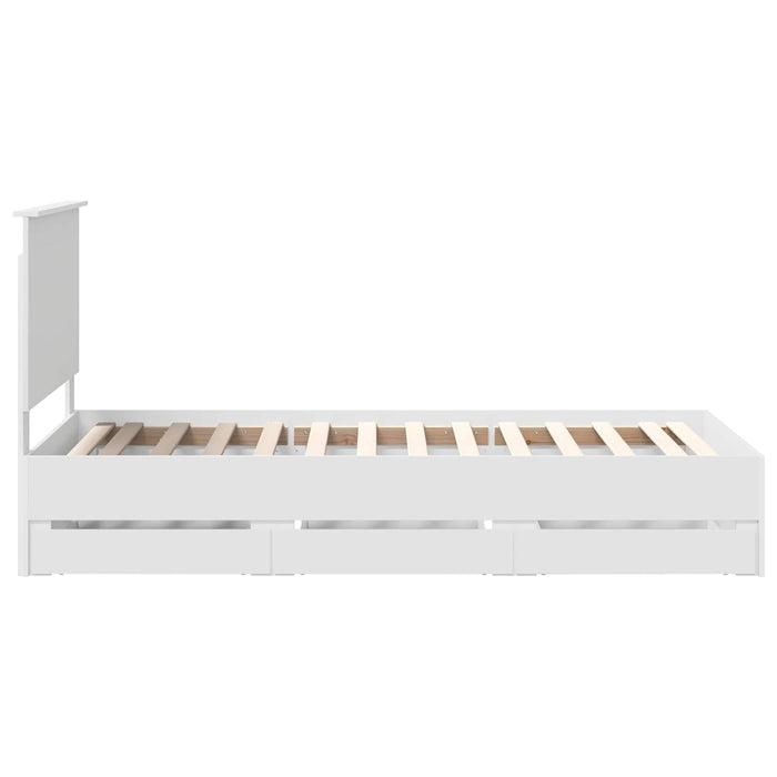 Cadru de pat cu sertar Alb 90 x 190 cm Lemn Ingineresc - WALTI WALTI