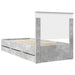 Cadru de pat Gri din beton 90 x 190 cm Lemn Ingineresc - WALTI WALTI