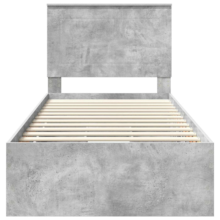 Cadru de pat Gri din beton 90 x 200 cm Lemn Ingineresc - WALTI WALTI