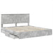 Cadru de pat cu sertar Gri din beton 200 x 200 cm Lemn compozit - WALTI WALTI