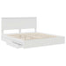 Pat cu storage cu headboard Alb 180 x 200 cm Lemn compozit - WALTI WALTI