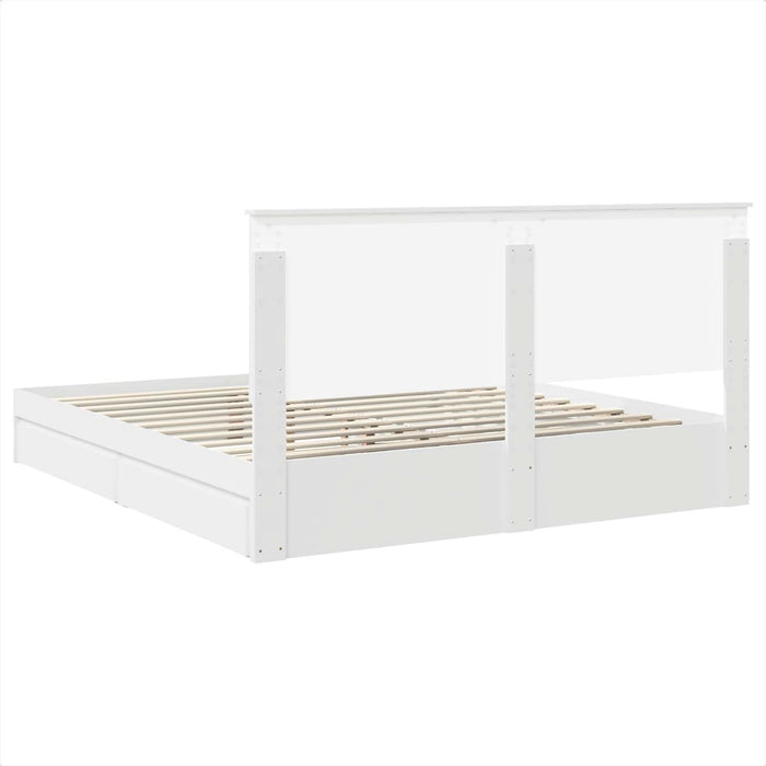 Pat cu storage cu headboard Alb 180 x 200 cm Lemn compozit - WALTI WALTI