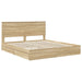 Pat cu storage Stejar Sonoma 180 x 200 cm Lemn compozit - WALTI WALTI