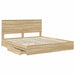 Pat cu storage Stejar Sonoma 180 x 200 cm Lemn compozit - WALTI WALTI