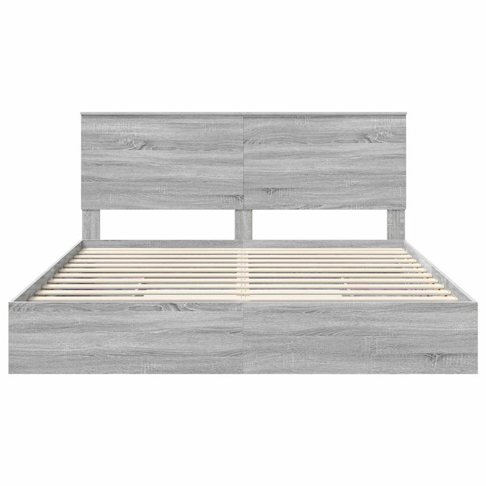Cadru de pat cu sertar Gri Sonoma 180 x 200 cm Lemn compozit - WALTI WALTI