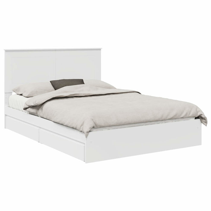Pat cu storage cu headboard Alb 160 x 200 cm Lemn compozit - WALTI WALTI