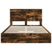 Pat cu storage Stejar fumuriu 160 x 200 cm Lemn compozit - WALTI WALTI