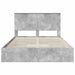 Cadru de pat cu sertar Gri din beton 150 x 200 cm Lemn compozit - WALTI WALTI