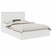Pat cu storage cu headboard Alb 140 x 200 cm Lemn compozit - WALTI WALTI