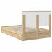 Pat cu storage Stejar Sonoma 135 x 190 cm Lemn compozit - WALTI WALTI