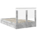 Cadru de pat cu sertar Gri din beton 135 x 190 cm Lemn compozit - WALTI WALTI