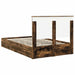 Cadru de pat Manual Stejar fumuriu 135 x 190 cm Lemn compozit - WALTI WALTI