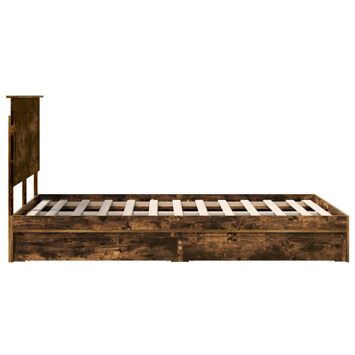 Cadru de pat Manual Stejar fumuriu 135 x 190 cm Lemn compozit - WALTI WALTI