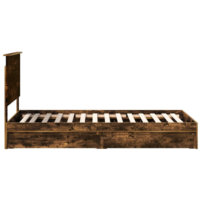 Cadru de pat Manual Stejar fumuriu 100 x 200 cm Lemn compozit - WALTI WALTI