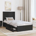 Cadru de pat cu sertar Manual Negru 90 x 190 cm Lemn compozit - WALTI WALTI