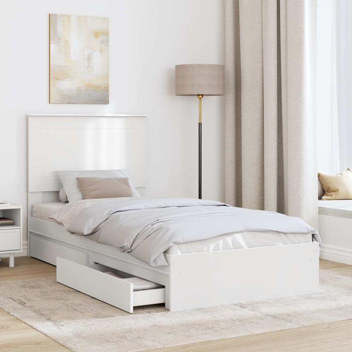 Cadru de pat cu sertar Manual Alb 90 x 200 cm Lemn compozit - WALTI WALTI