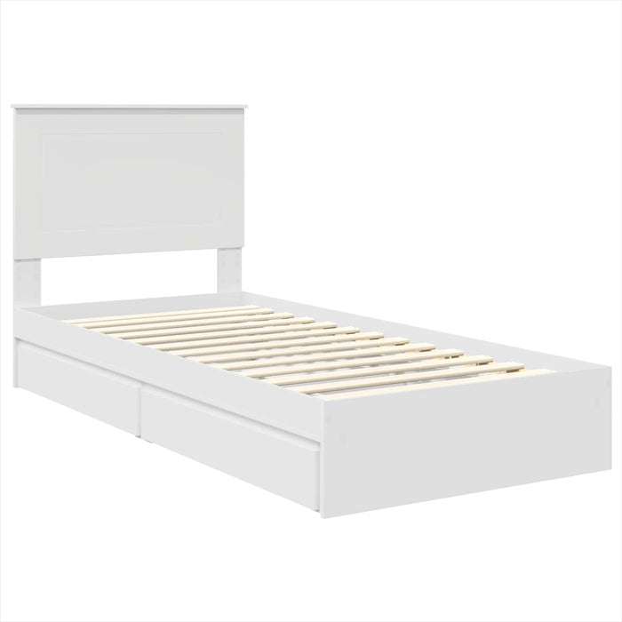 Cadru de pat cu sertar Manual Alb 90 x 200 cm Lemn compozit - WALTI WALTI
