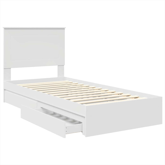 Cadru de pat cu sertar Manual Alb 90 x 200 cm Lemn compozit - WALTI WALTI