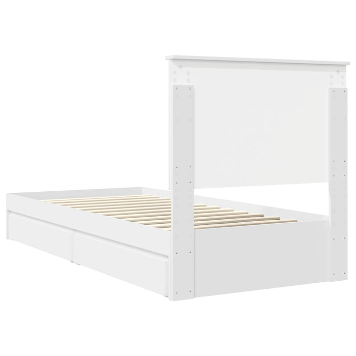 Cadru de pat cu sertar Manual Alb 90 x 200 cm Lemn compozit - WALTI WALTI