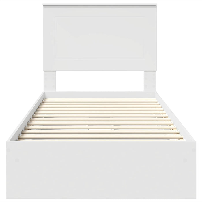 Cadru de pat cu sertar Manual Alb 90 x 200 cm Lemn compozit - WALTI WALTI