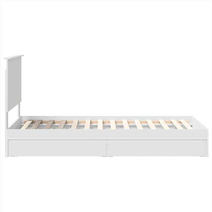 Cadru de pat cu sertar Manual Alb 90 x 200 cm Lemn compozit - WALTI WALTI