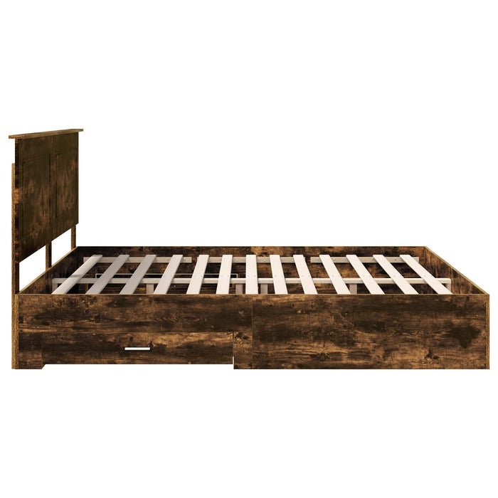 Cadru de pat Stejar fumuriu 200 x 200 cm Lemn compozit - WALTI WALTI