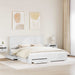 Cadru de pat cu headboard Alb 180 x 200 cm Lemn compozit - WALTI WALTI