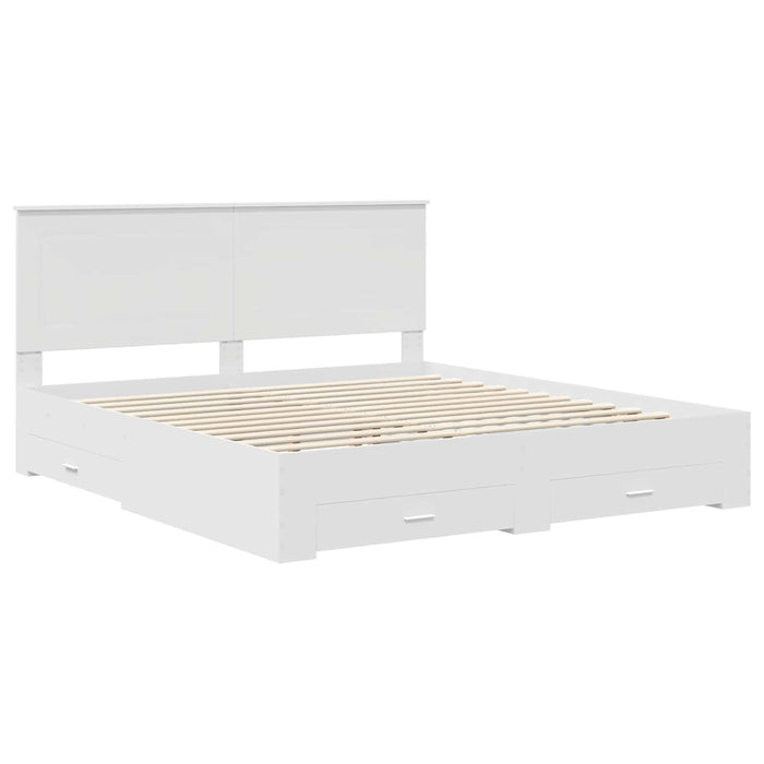 Cadru de pat cu headboard Alb 180 x 200 cm Lemn compozit - WALTI WALTI
