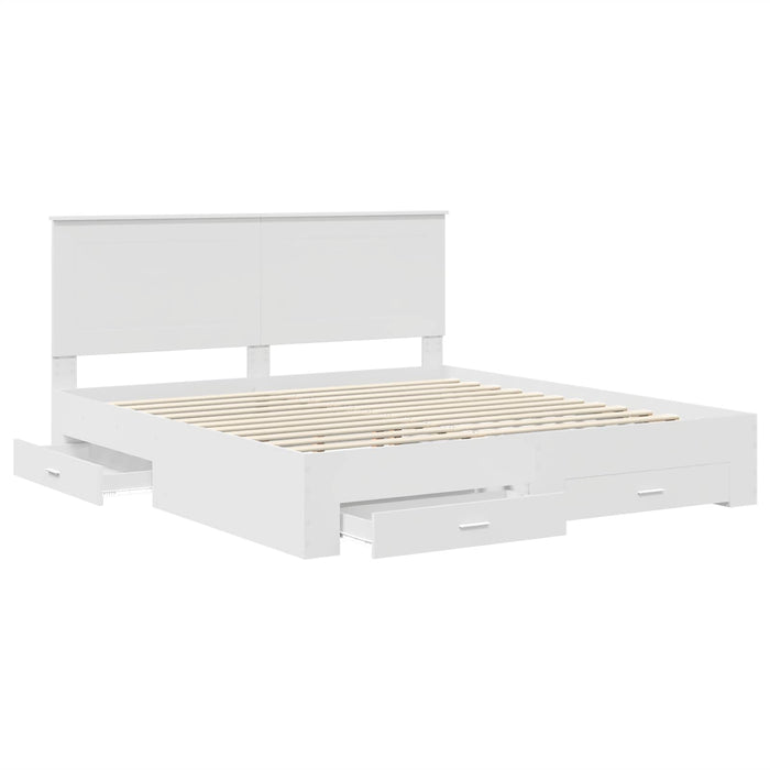 Cadru de pat cu headboard Alb 180 x 200 cm Lemn compozit - WALTI WALTI