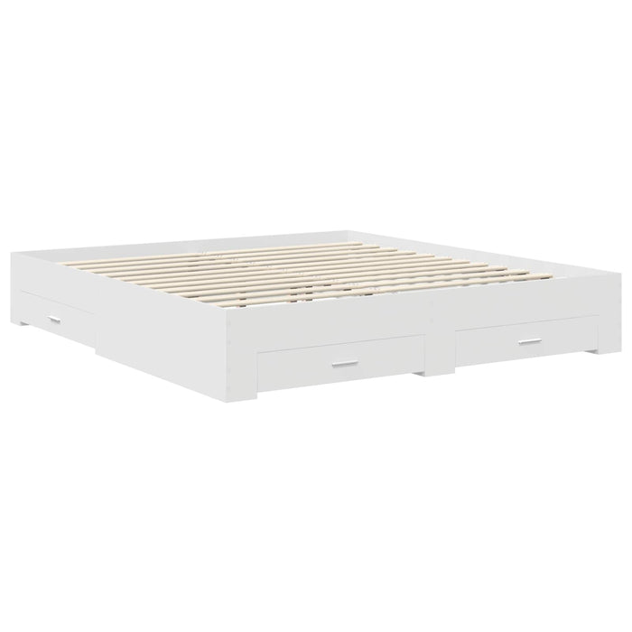 Cadru de pat cu headboard Alb 180 x 200 cm Lemn compozit - WALTI WALTI