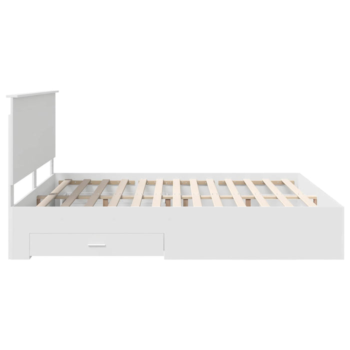 Cadru de pat cu headboard Alb 180 x 200 cm Lemn compozit - WALTI WALTI