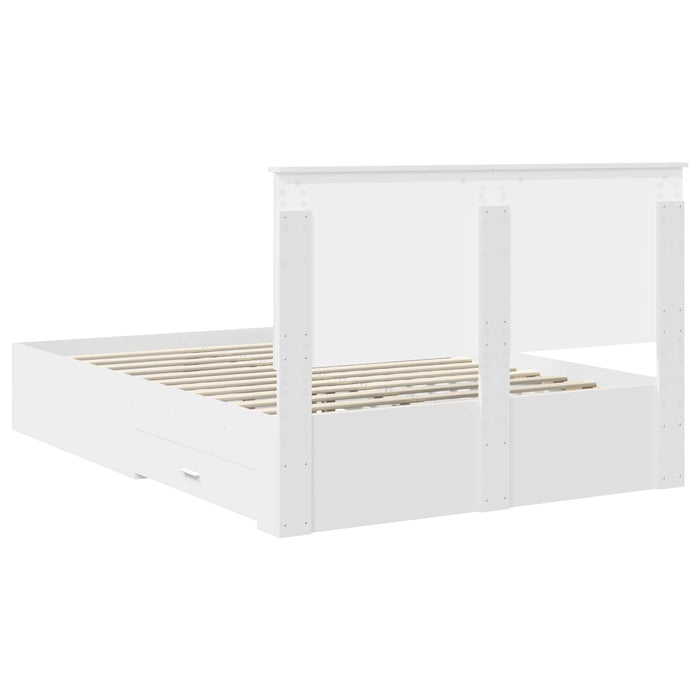 Cadru de pat cu headboard Alb 160 x 200 cm Lemn compozit - WALTI WALTI