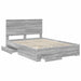 Cadru de pat cu headboard Gri Sonoma 160 x 200 cm Lemn compozit - WALTI WALTI