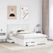Cadru de pat cu headboard Alb 140 x 190 cm Lemn compozit - WALTI WALTI