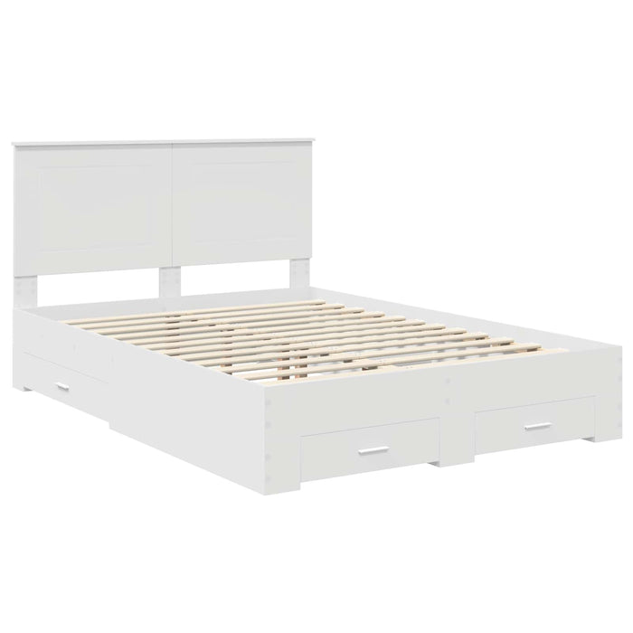 Cadru de pat cu headboard Alb 140 x 190 cm Lemn compozit - WALTI WALTI