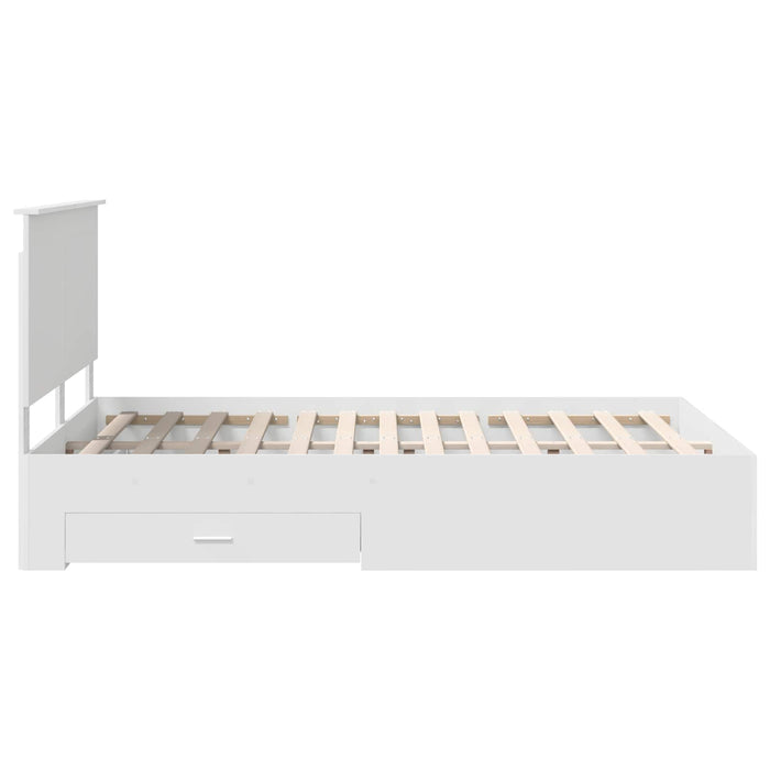 Cadru de pat cu headboard Alb 140 x 190 cm Lemn compozit - WALTI WALTI