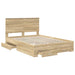 Cadru de pat cu sertar Stejar Sonoma 140 x 190 cm Lemn compozit - WALTI WALTI